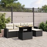 VIDAXL Salon de jardin 6 pcs avec coussins noir resine tressee