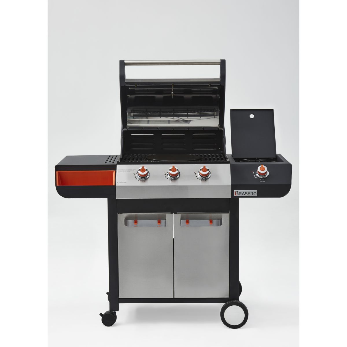 Barbecue gaz 3 brûleurs + 1 latéral inox EMMA