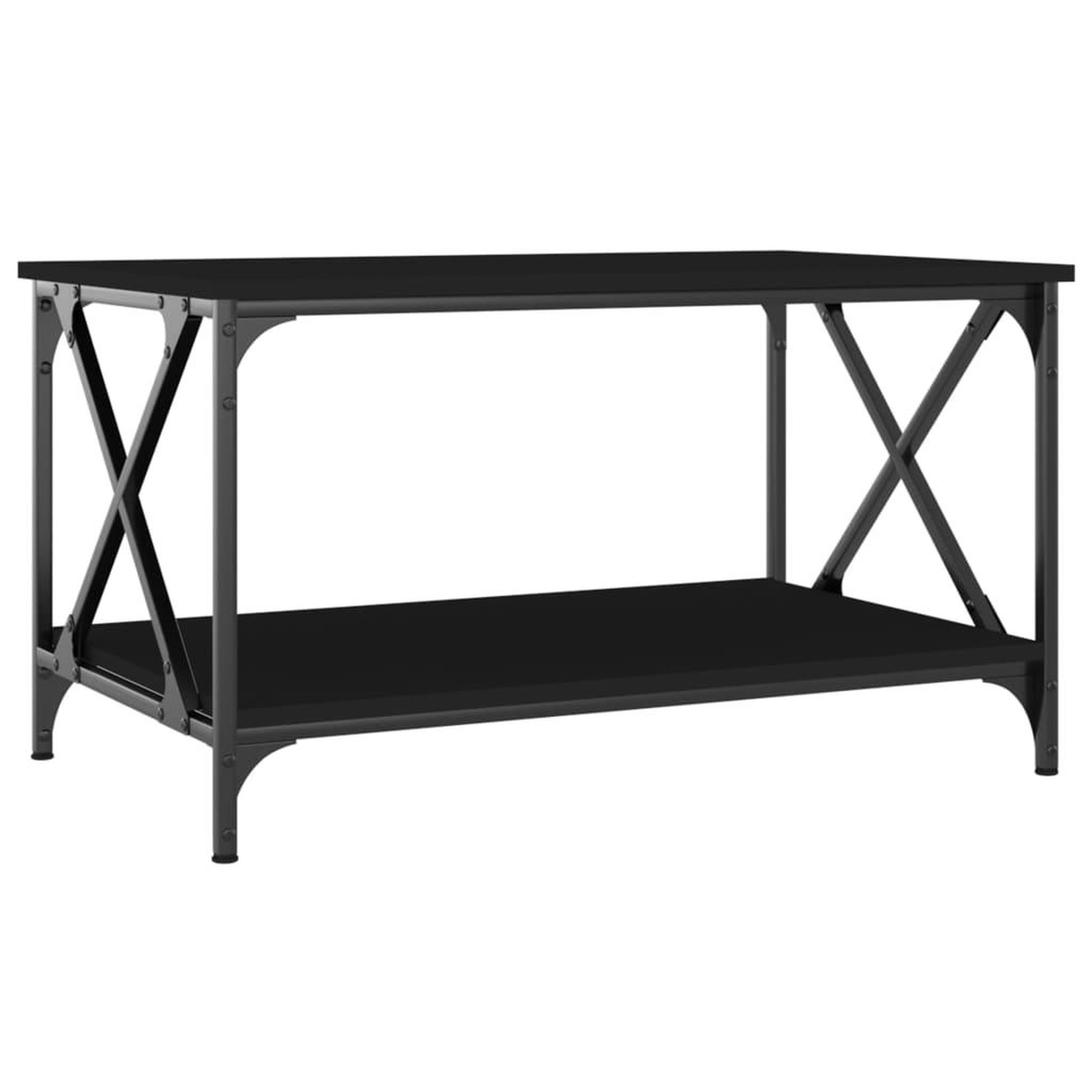 Voir la diapositive 2 : VIDAXL Table basse Noir 80x50x45 cm Bois d'ingenierie et fer