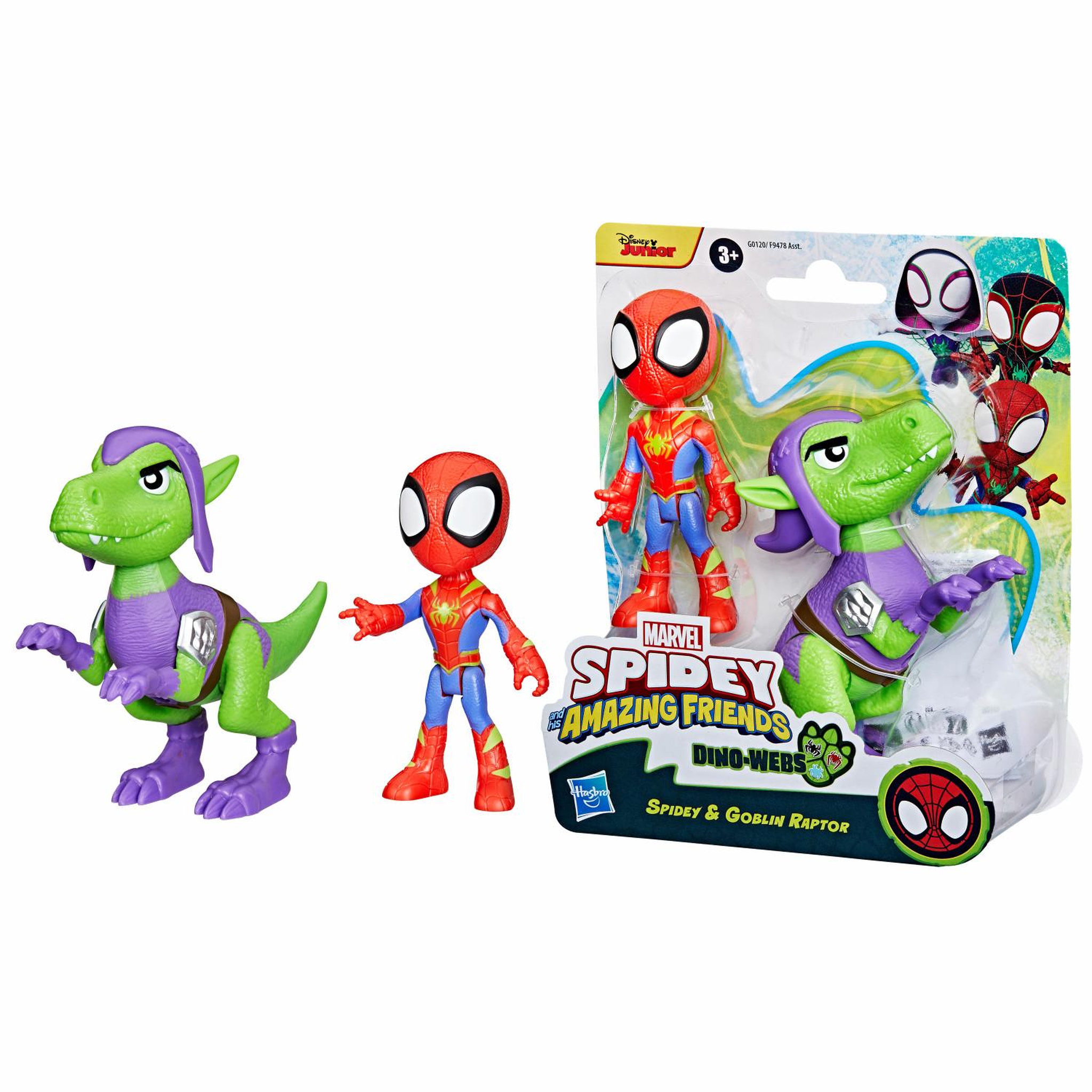 Voir la diapositive 3 : Figurines Spidey and His Amazing Friends Dino Webs Spidey et Goblin Raptor