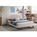 Habitat et Jardin Lit coquillage en velours  Manon  - Beige - 160 x 200 cm