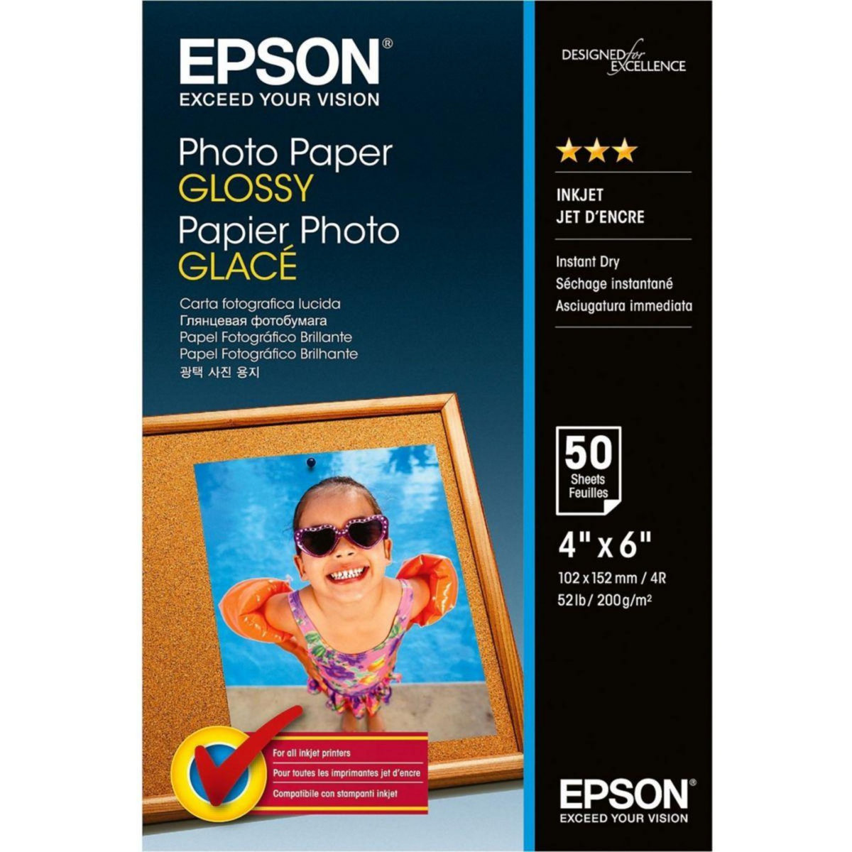 Epson Papier photo glacé 200g 10x15 50feuilles