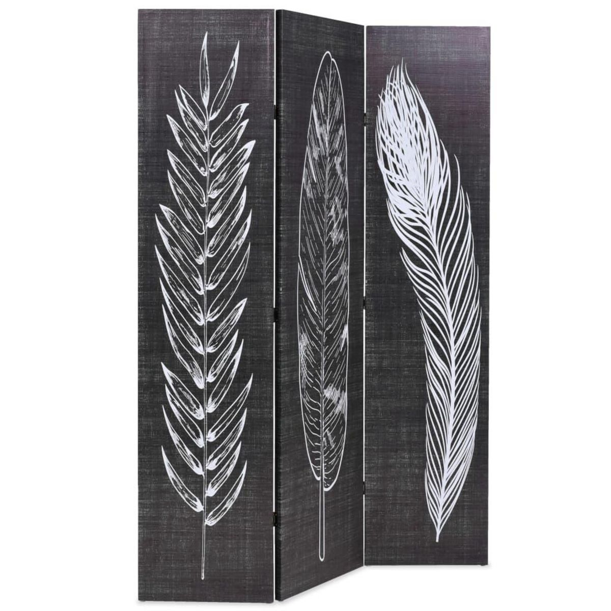 VIDAXL Cloison de separation pliable 120 x 170 cm Plumes Noir et blanc