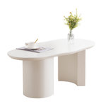 MERAX Table basse forme atypique blanc - 50x100 cm mdf