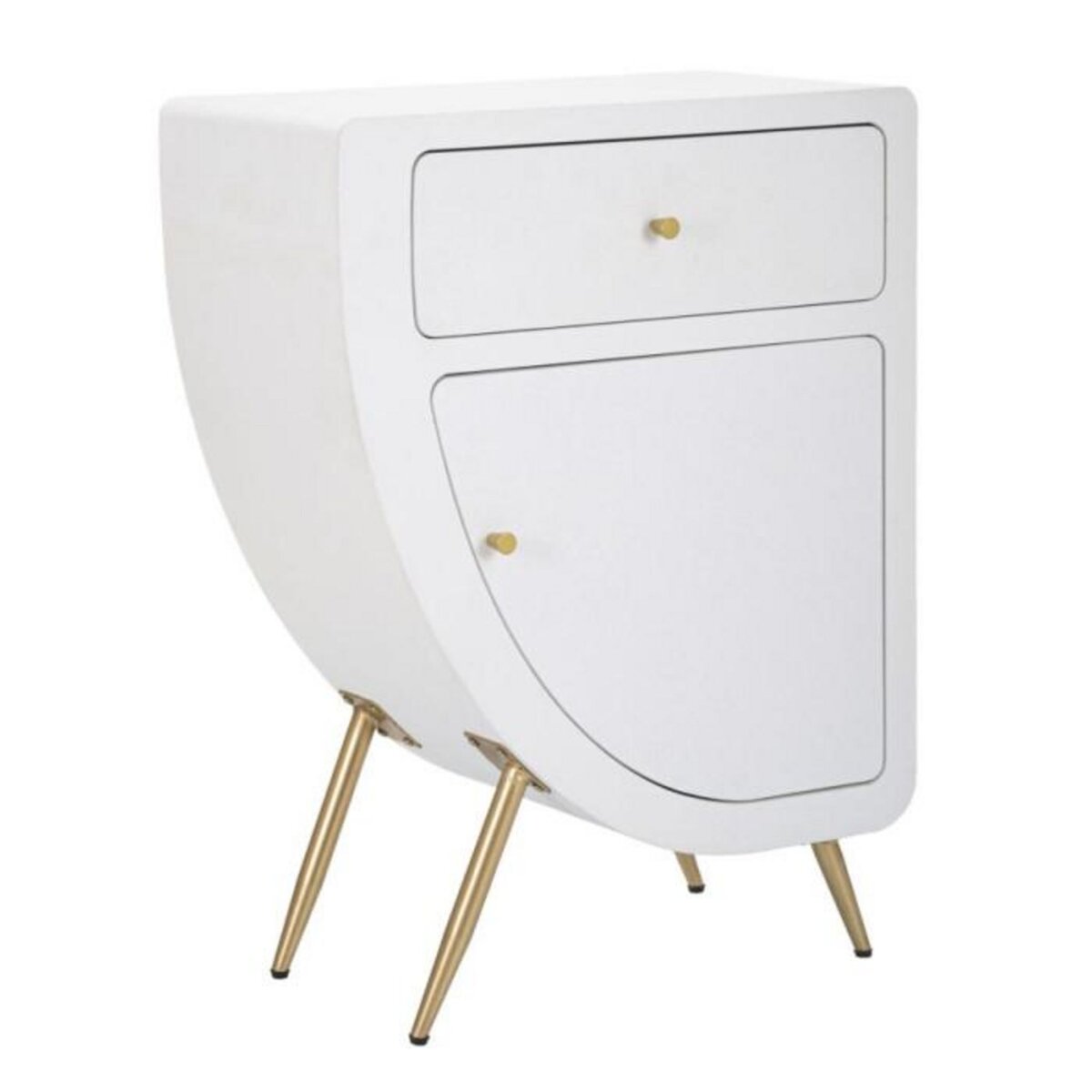 Paris Prix Table de Chevet Design  Venus  79cm Blanc & Or