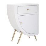 Paris Prix Table de Chevet Design  Venus  79cm Blanc & Or