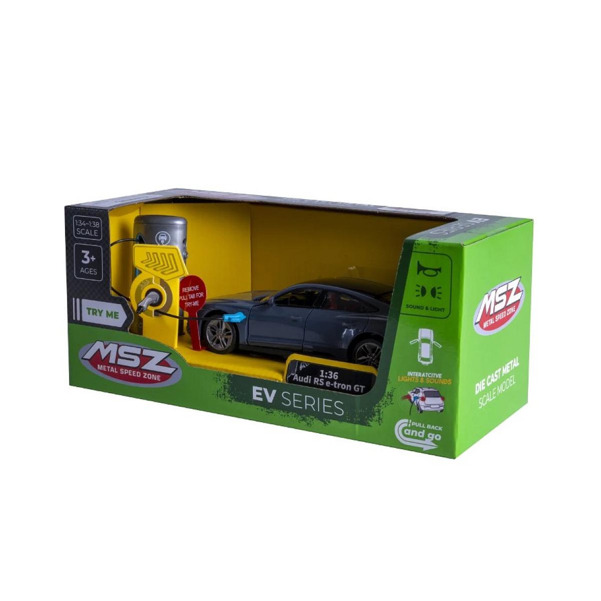 Voir la diapositive 2 : Jamara Audi RS e-tron GT miniature 1:36 grise avec piles