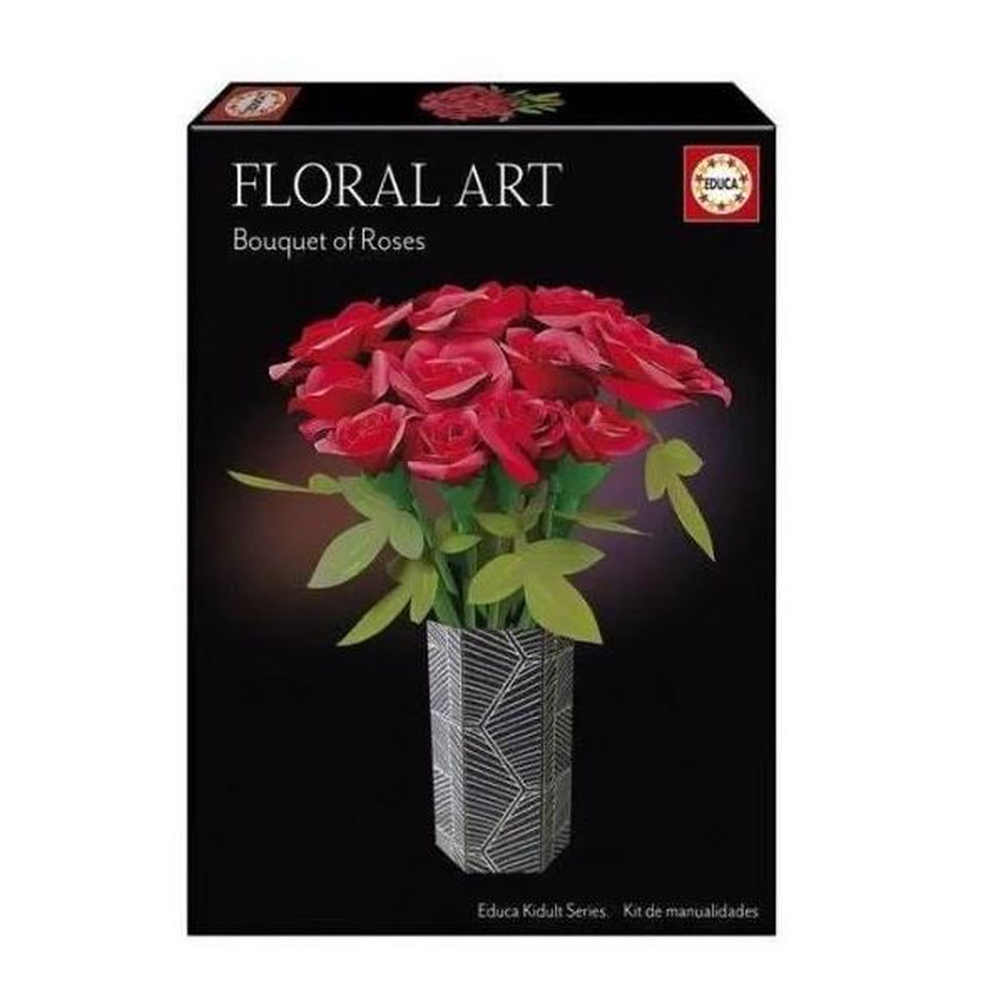EDUCA Kit créatif - EDUCA - Floral Art Bouquet de Roses - Création de roses en papier sans colle - Des 14 ans