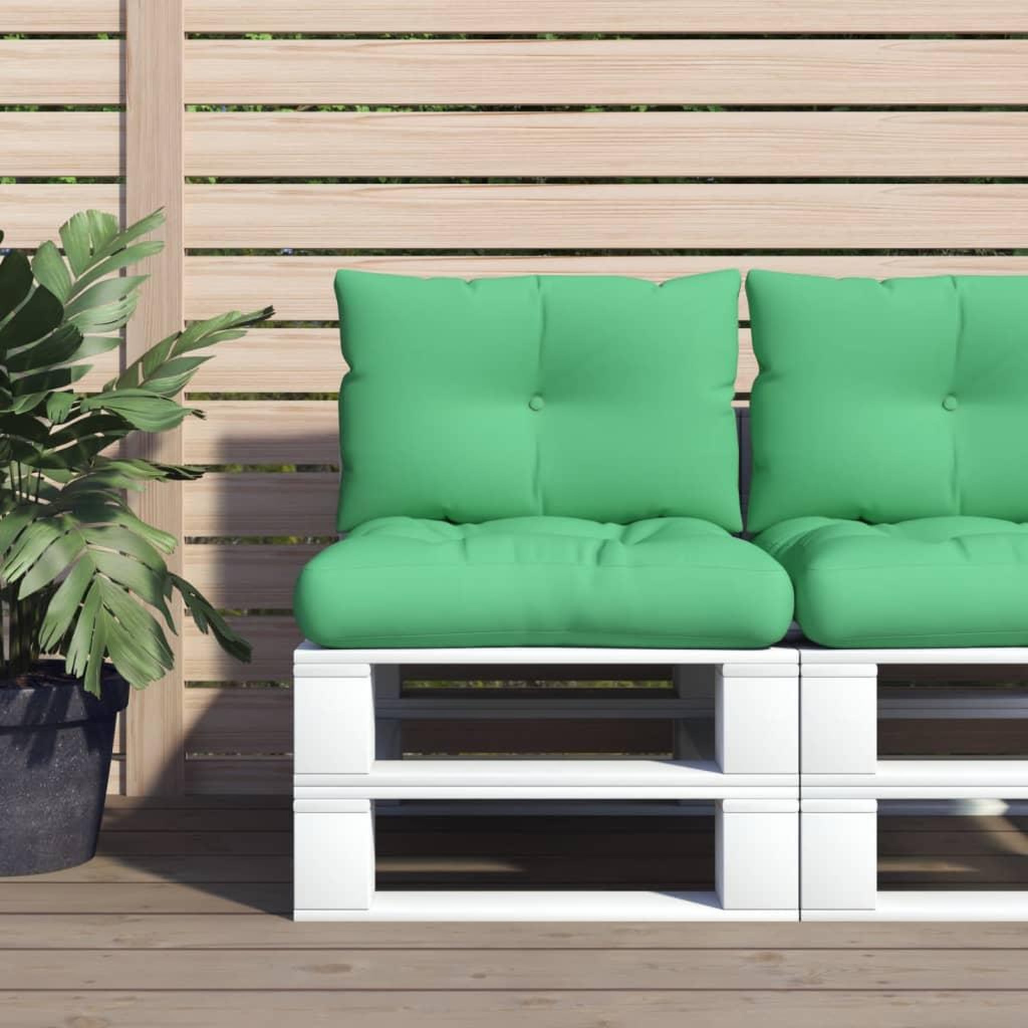 VIDAXL Coussins de palette lot de 2 vert tissu
