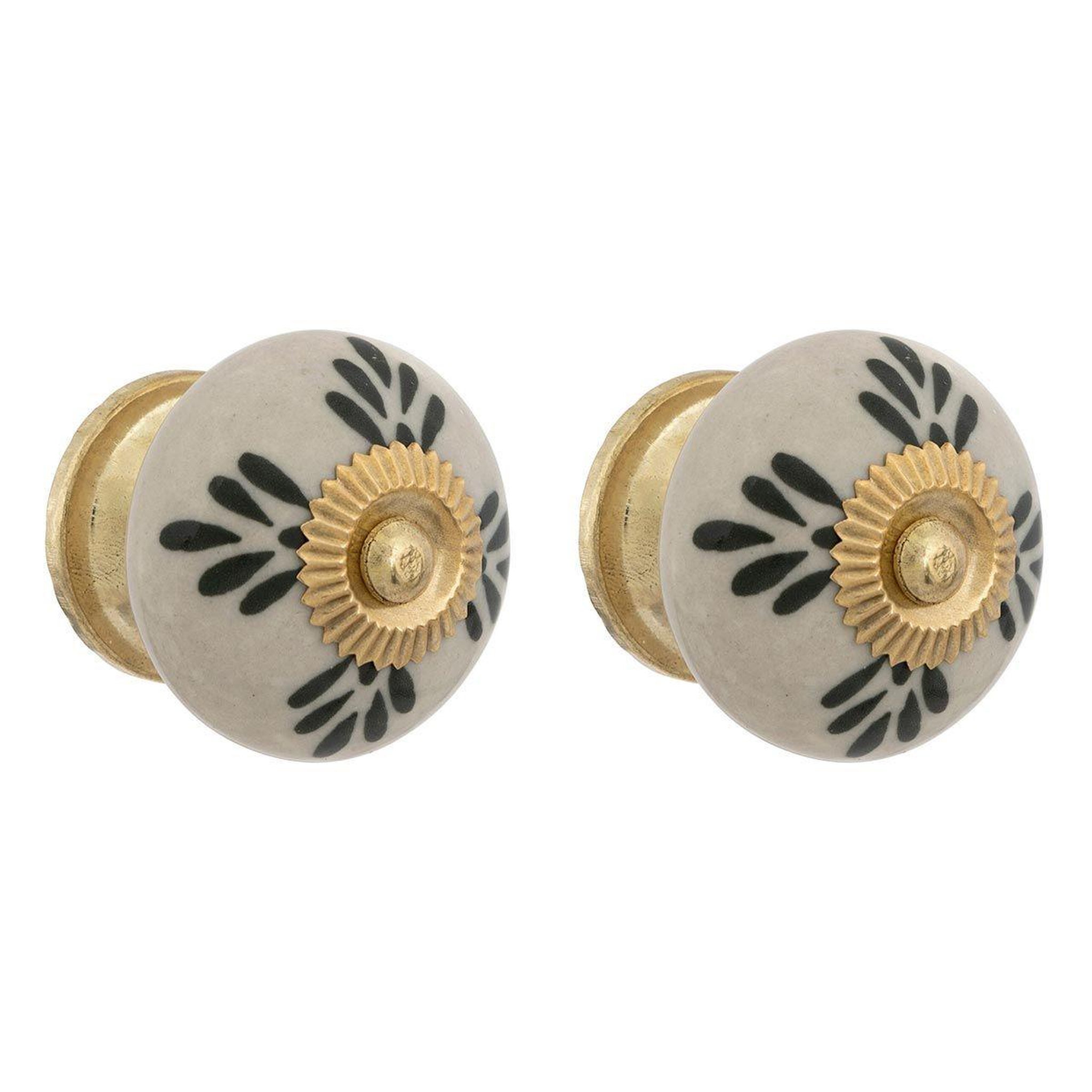 ATMOSPHERA Lot de 2 boutons de meuble  daya  3cm blanc