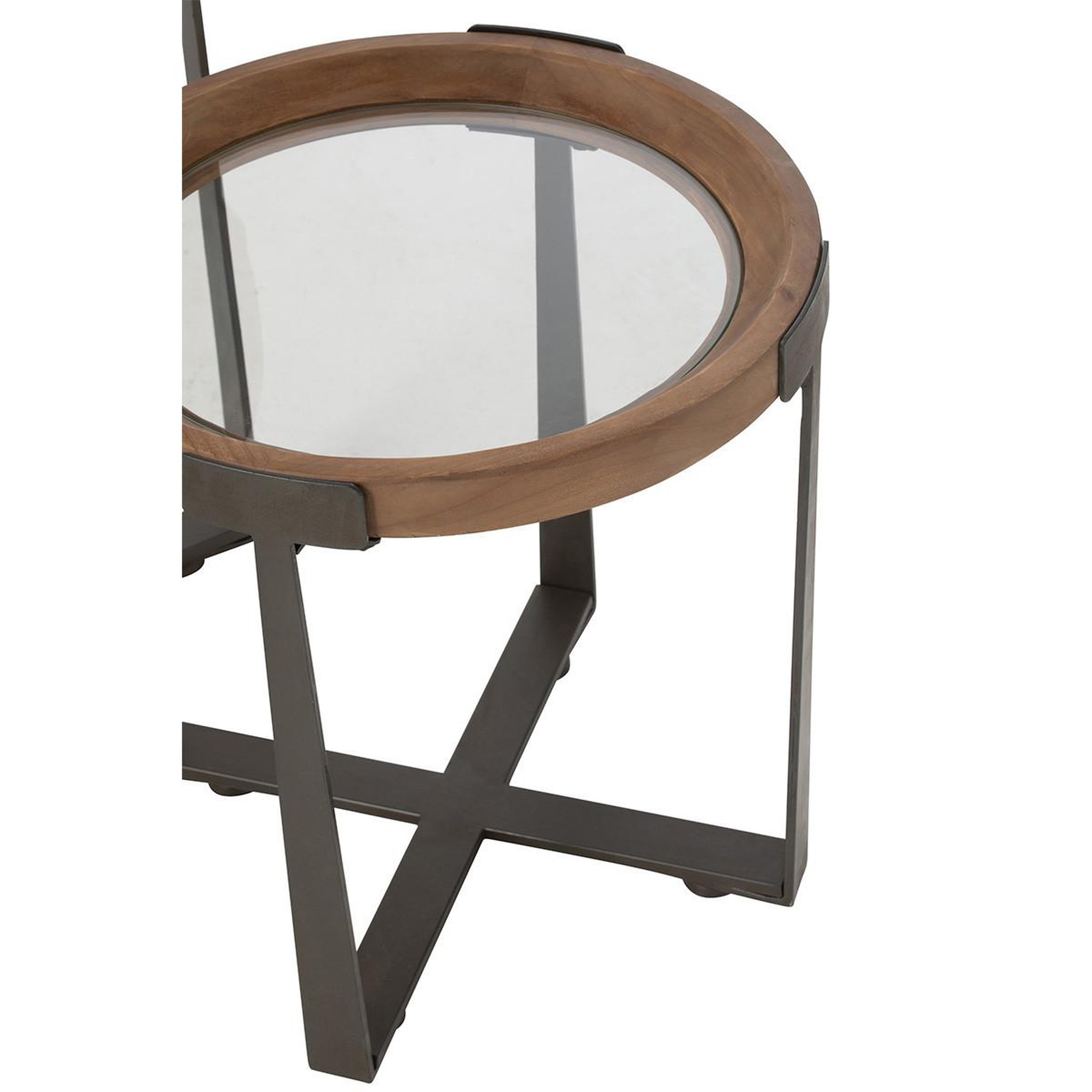 Voir la diapositive 4 : J-LINE Lot de 2 tables d'appoint en verre  luki  60cm naturel