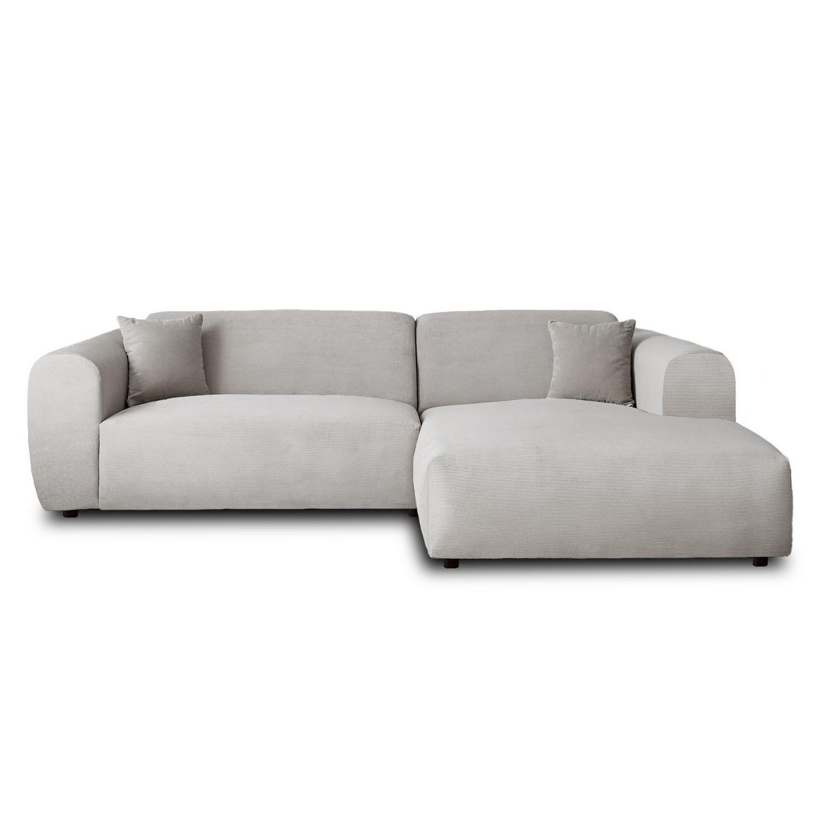 LISA DESIGN Aumance - canapé d'angle droit 4 places - en velours côtelé