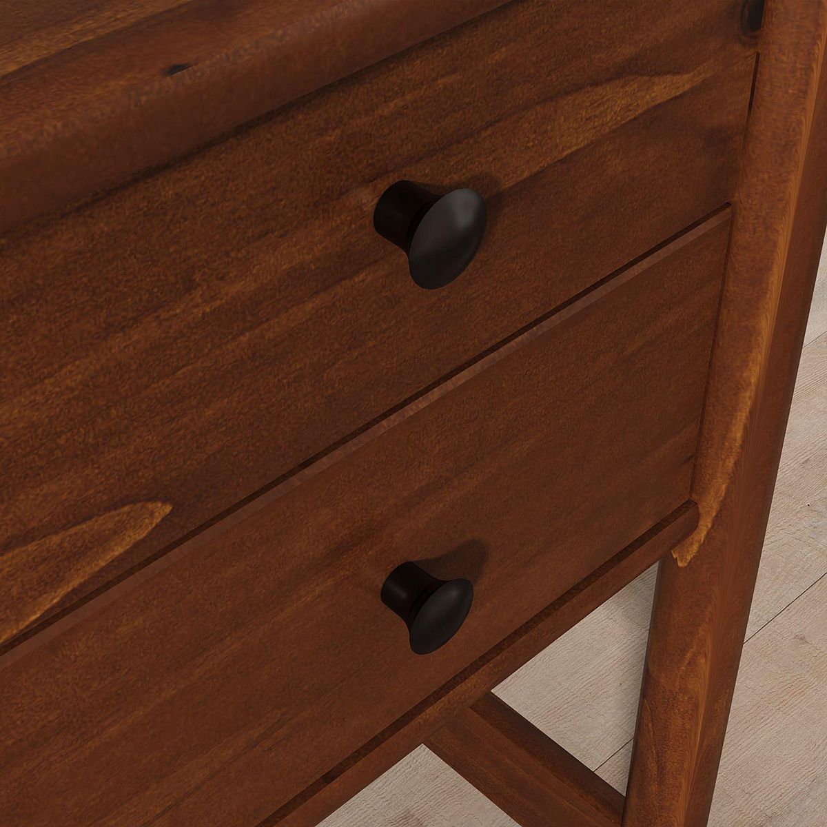 IDIMEX Bureau MARLO H 76 cm 2 tiroirs en bois massif