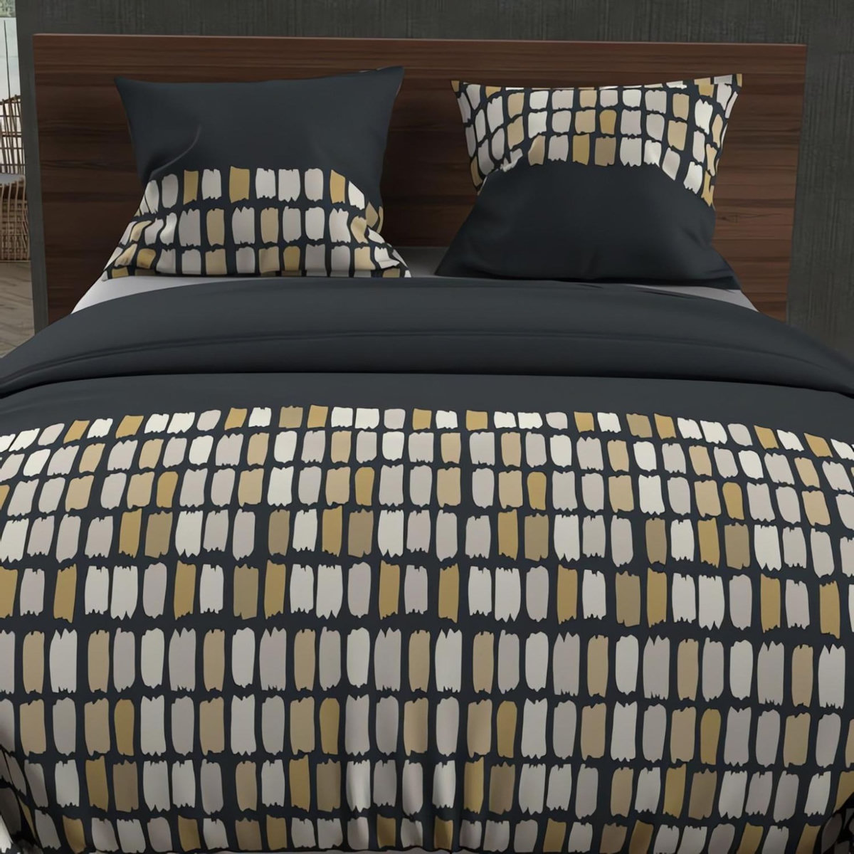 SOLEIL D'OCRE Parure housse de couette coton 57 fils FABIO, par Soleil d'Ocre