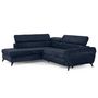 Voir la diapositive 4 : LISA DESIGN Marlo - canapé d'angle gauche 5 places convertible avec coffre et têtières en velours texturé