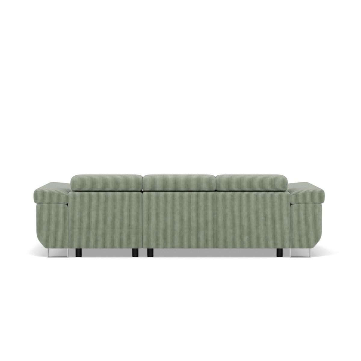 BEST MOBILIER Pablo - canapé d'angle droit - 6 places - convertible avec coffre et têtières réglables - en velours côtelé