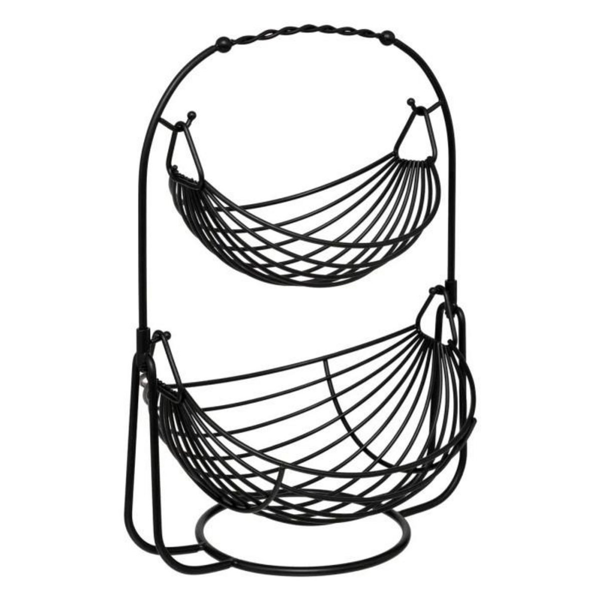 FIVE Corbeille à Fruits 2 Niveaux  Balancier  46cm Noir