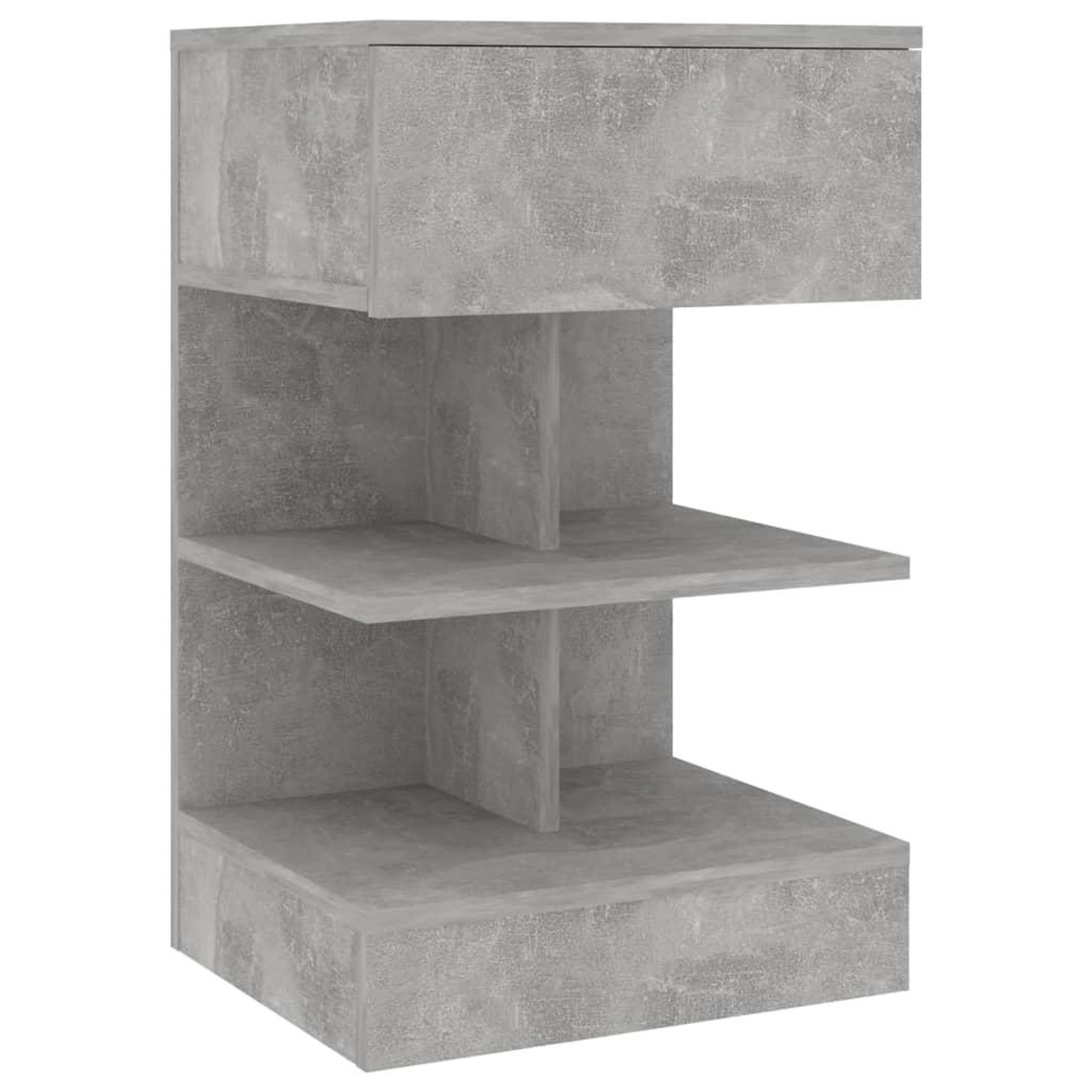 Voir la diapositive 2 : VIDAXL Table de chevet Gris beton 40x35x65 cm Bois d'ingenierie