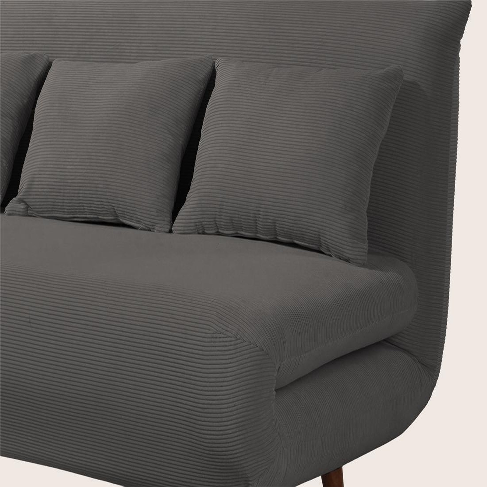 Voir la diapositive 5 : BEST MOBILIER Lumi - banquette convertible clic-clac 2 places en velours côtelé