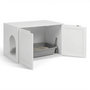 Voir la diapositive 5 : ID MARKET Maison de toilette chat cache-litière avec doubles portes blanc