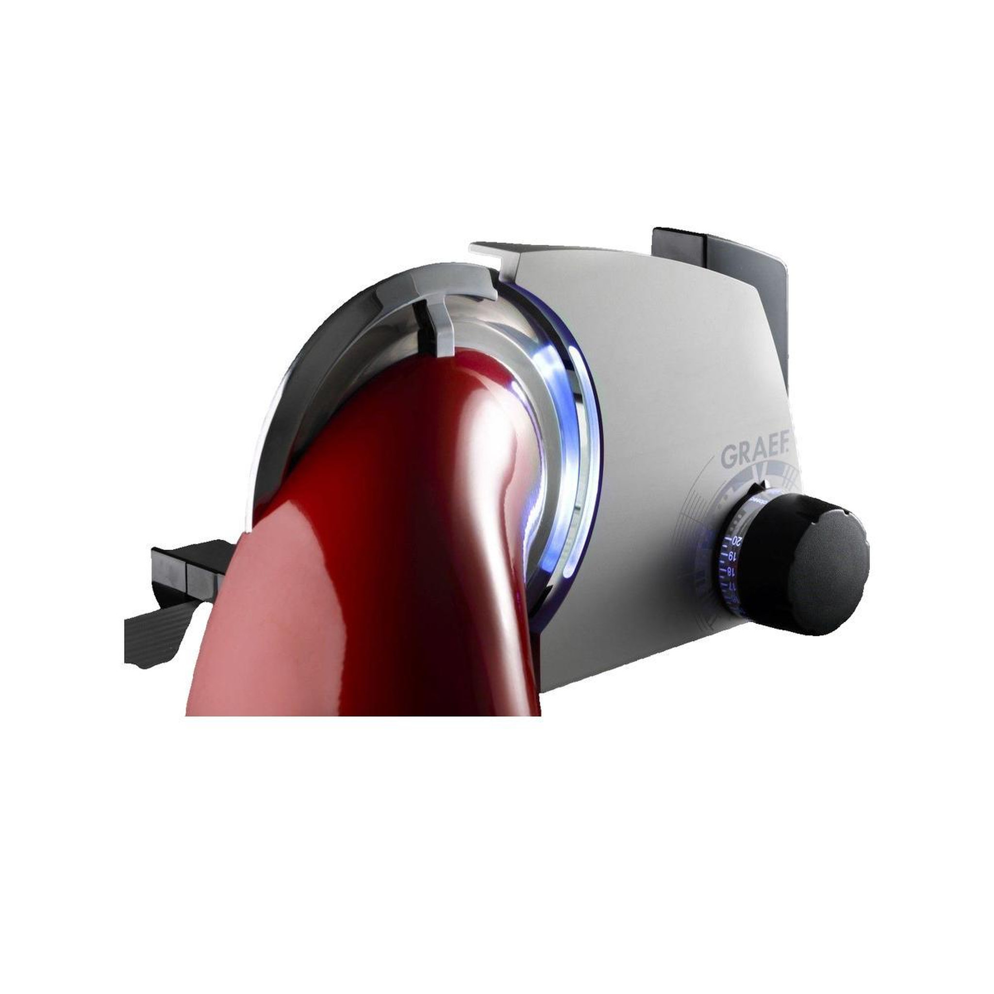 Voir la diapositive 2 : graef Trancheuse électrique Graef SKS700 Rouge rubis avec éclairage LED