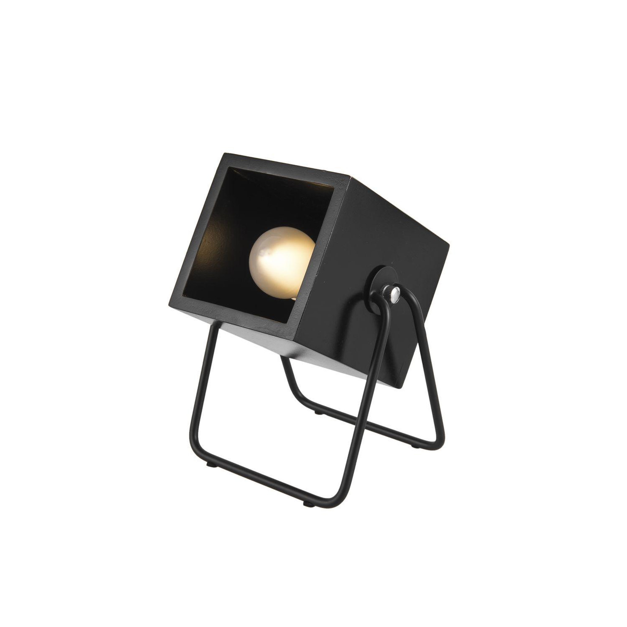 Voir la diapositive 1 : Leitmotiv Lampe en bois et métal carrée hefty - h. 17 cm