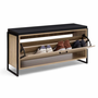 Voir la diapositive 4 : ID MARKET Banc d'entrée avec coussin et rangement chaussures LUIS 100 cm design industriel