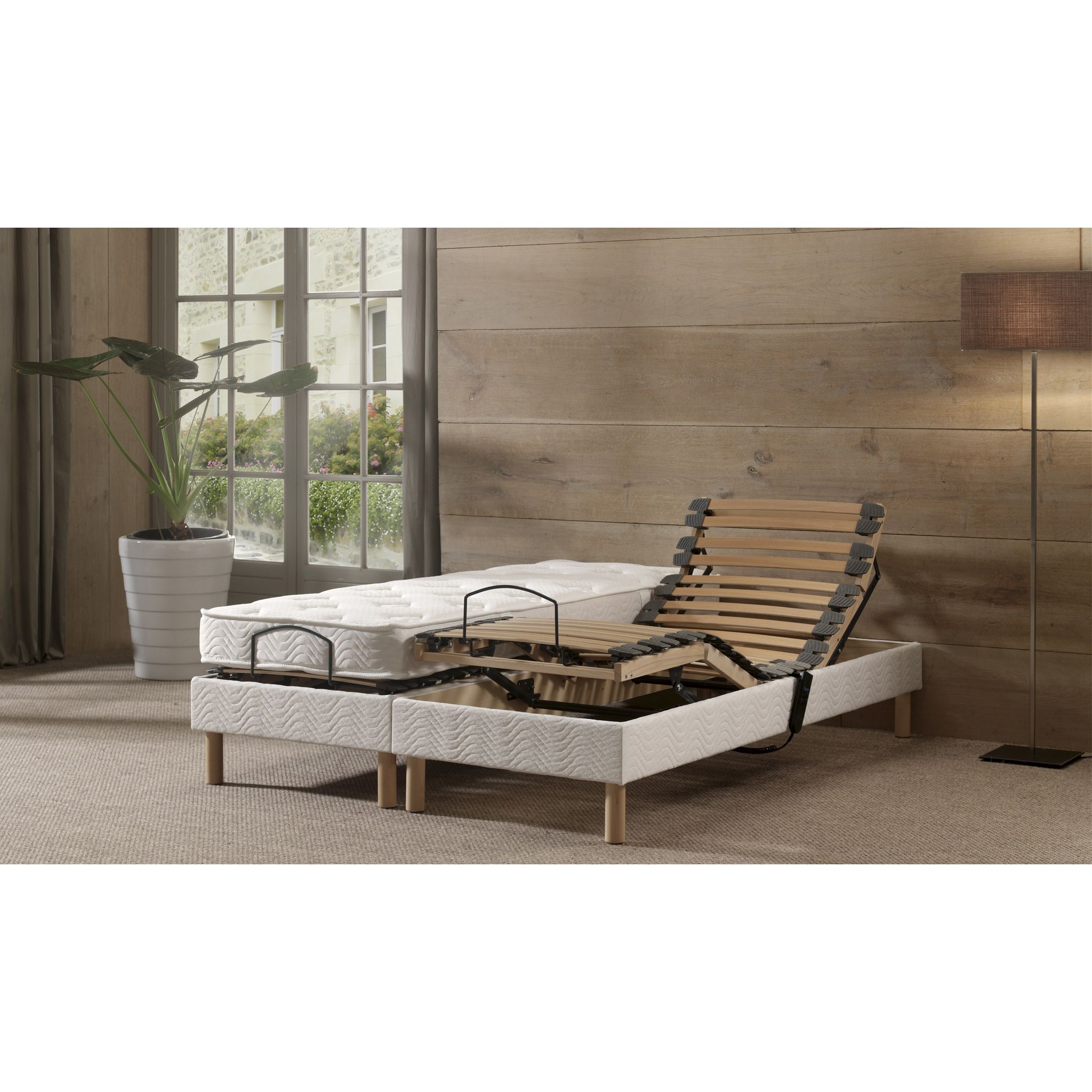 PRESTIGE Collection Lit relaxation électrique TPR mousse mémoire 160x200 cm MEMORYFLEX