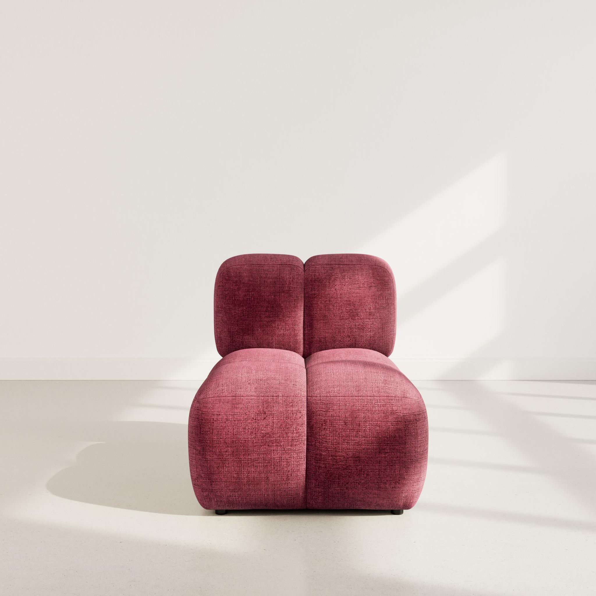 Voir la diapositive 2 : LISA DESIGN Grace - module d'assise en velours texturé