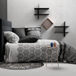 ATELIER DU COTON Housse de couette 240x220 PAVAGE + 2 taies coton 57 fils