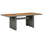 VIDAXL Table de jardin Gris clair Resine tressee et bois d'acacia