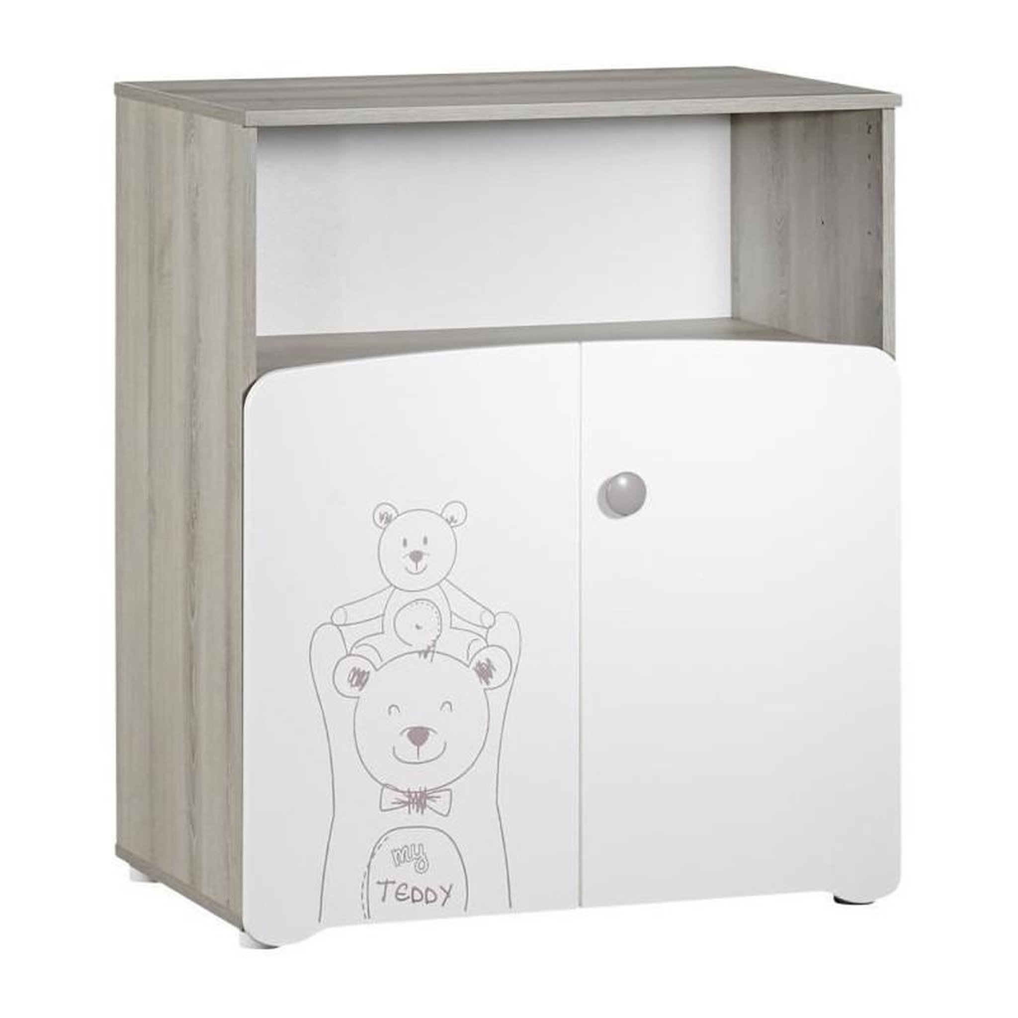 Voir la diapositive 2 : BABY PRICE BABYPRICE Commode a langer 2 portes TEDDY