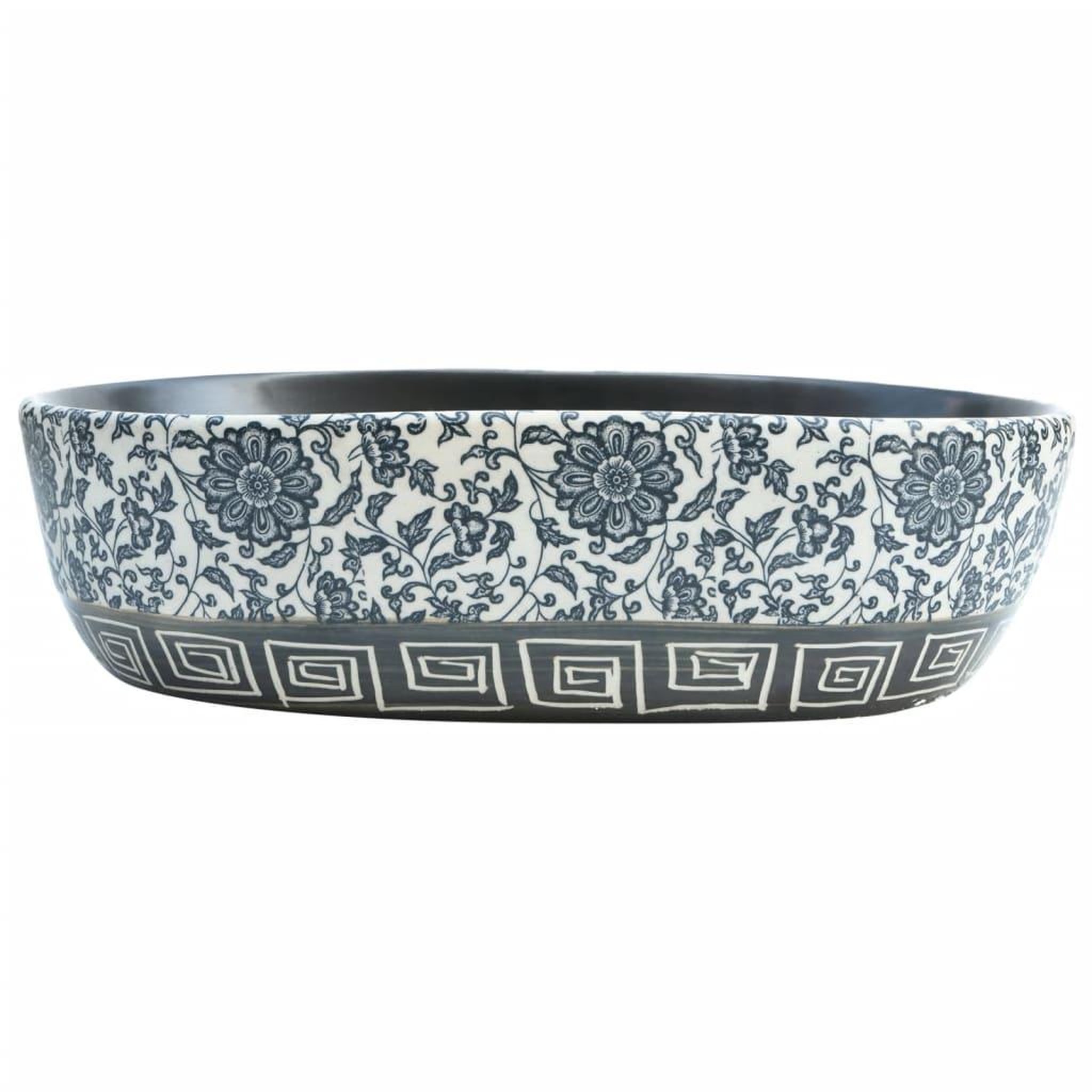 Voir la diapositive 3 : VIDAXL Vasque a poser noir et bleu ovale 47x33x13 cm ceramique