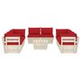 Voir la diapositive 3 : VIDAXL Salon de jardin palette 9 pcs avec coussins bois d'epicea