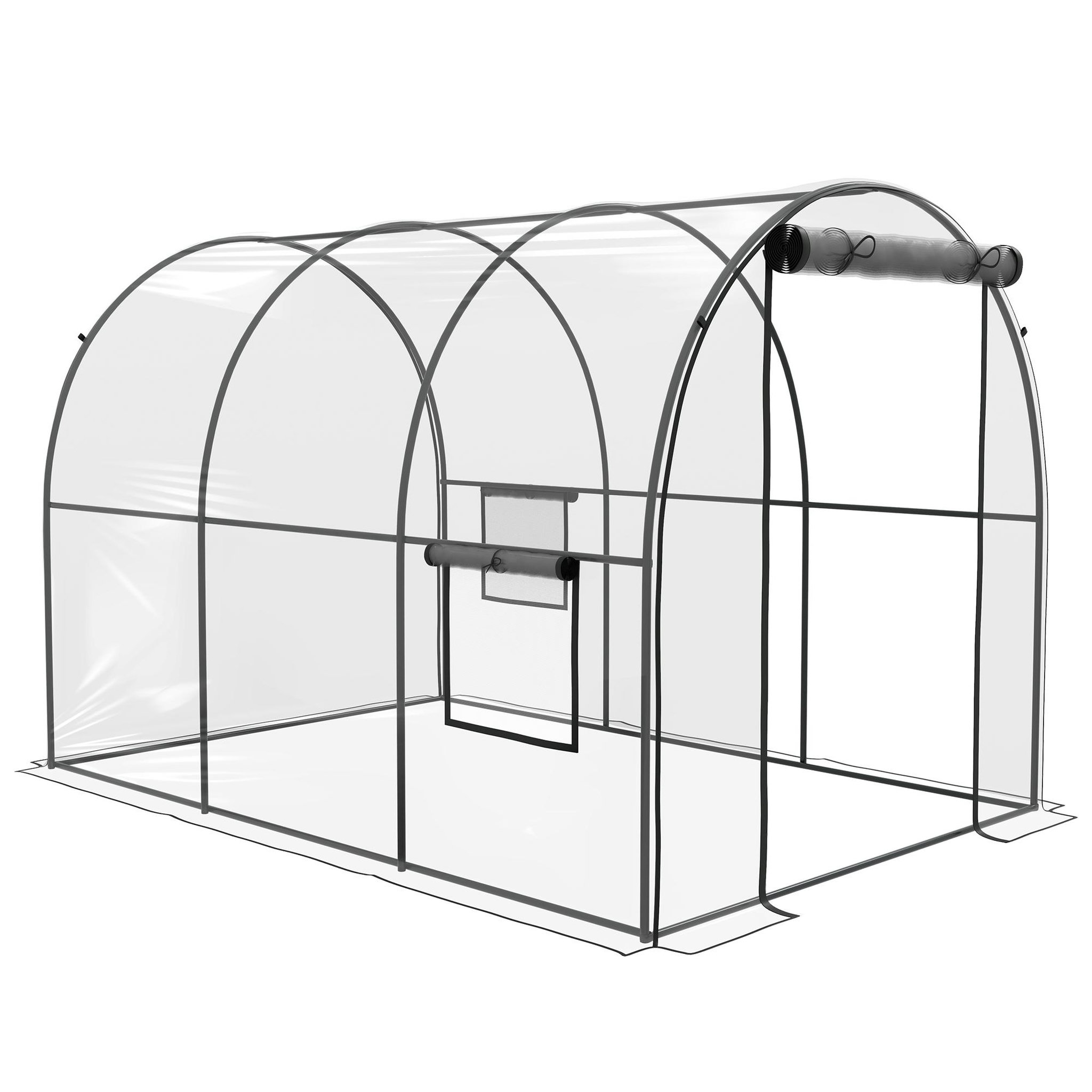 OUTSUNNY Serre tunnel serre à tomates surface sol 6 m² 3l x 2l x 2h m