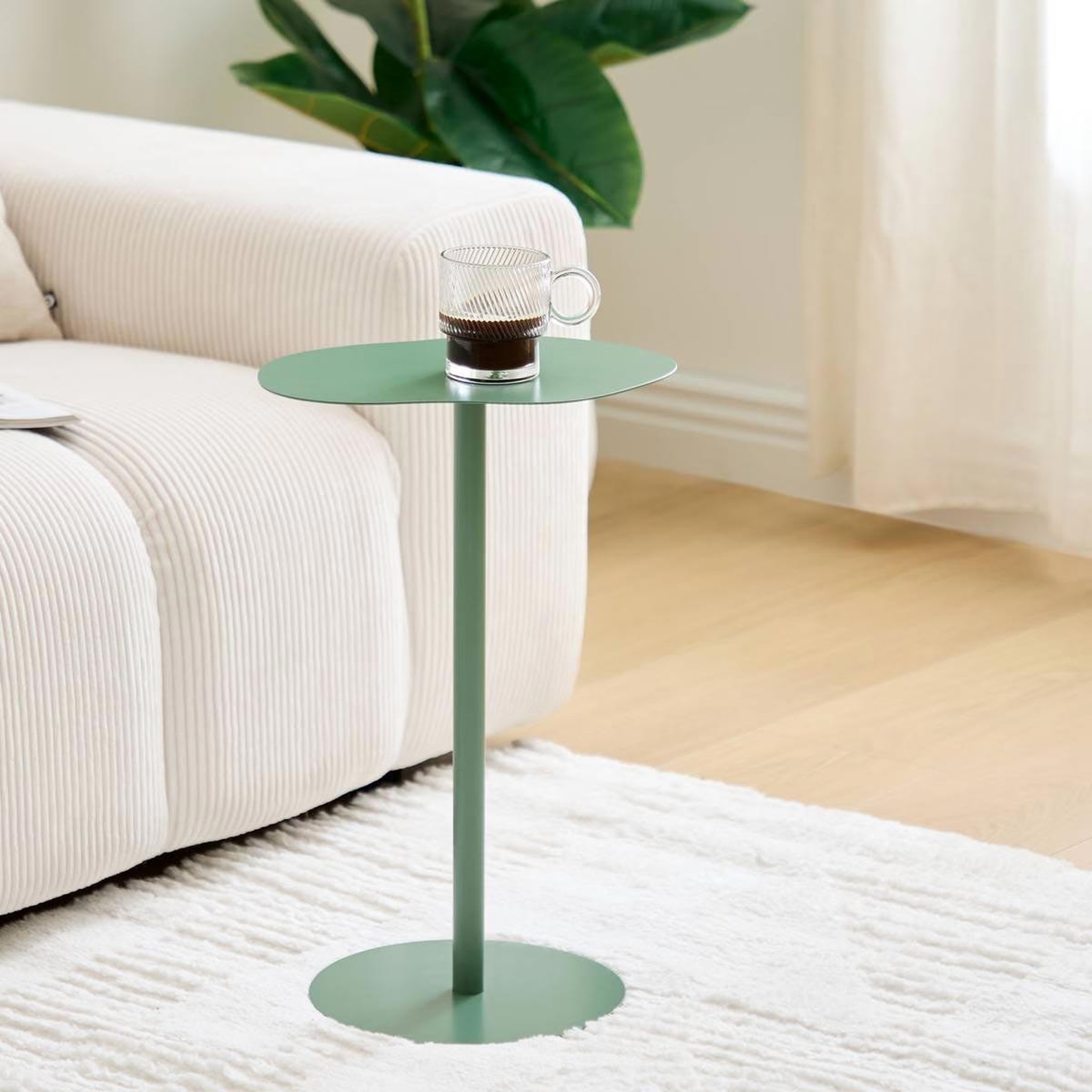 Voir la diapositive 3 : ATMOSPHERA Table d'appoint en métal  sora  50cm vert olive