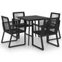 Voir la diapositive 2 : VIDAXL Ensemble a manger d'exterieur 5 pcs Rotin PVC Noir