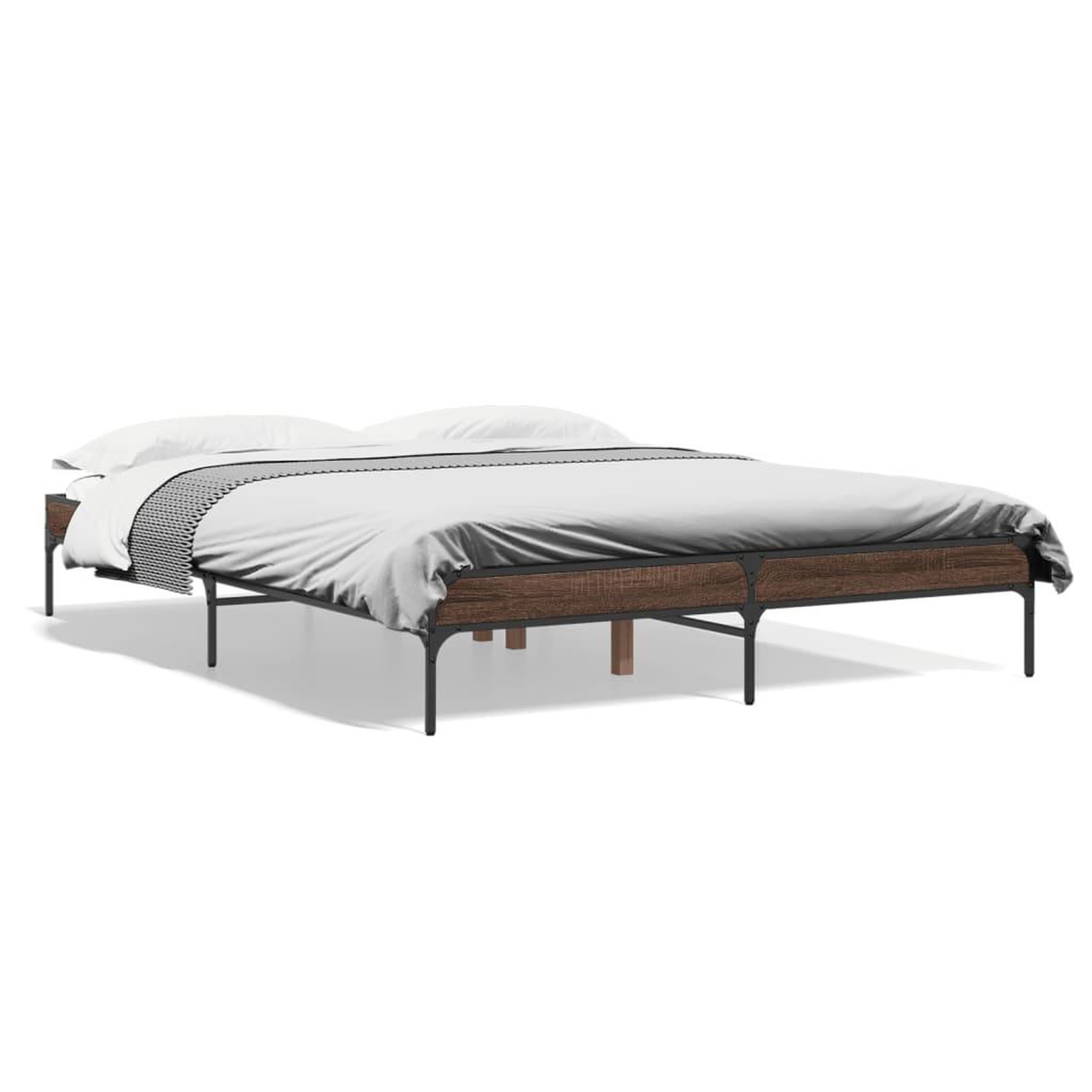 Voir la diapositive 2 : VIDAXL Cadre de lit sans matelas chene marron 140x200 cm