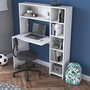 Voir la diapositive 2 : Habitat et Jardin bureau en bois  Haham  113 x 40 x 142 cm - Blanc