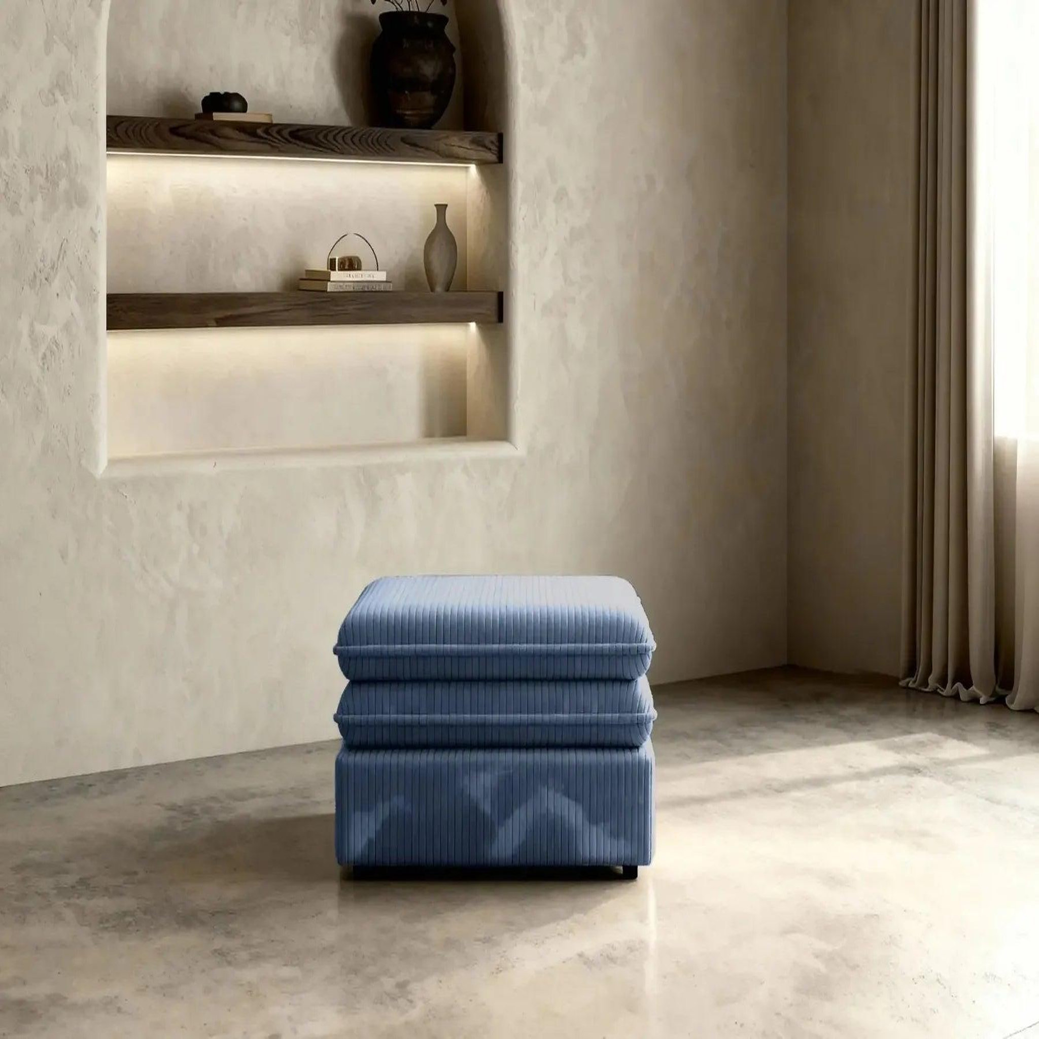 Voir la diapositive 3 : CASANOVA PARIS Oscar - pouf velours cotelé