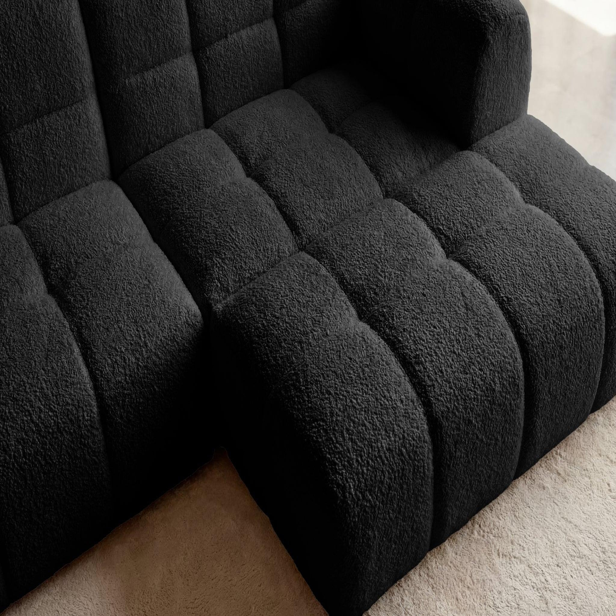 Voir la diapositive 6 : CASANOVA PARIS Alexia mini - canapé d'angle tissu bouclette 3 places