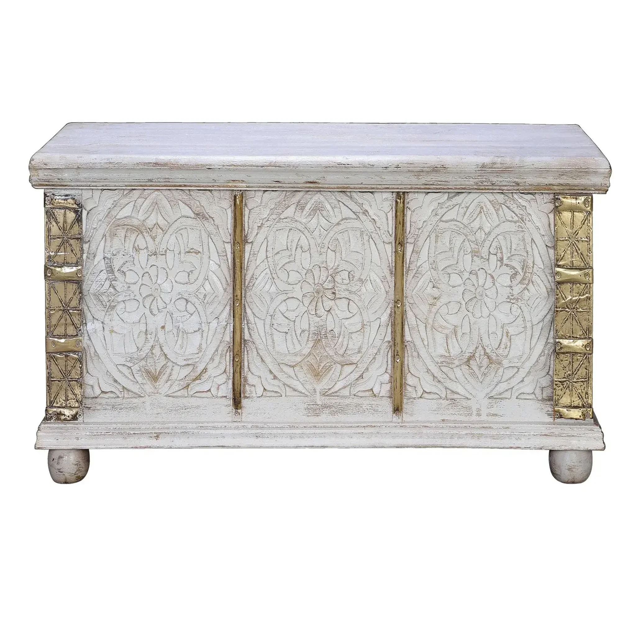 GINER Y COLOMER SL Coffre en bois de manguier 116 cm style rustique vintage
