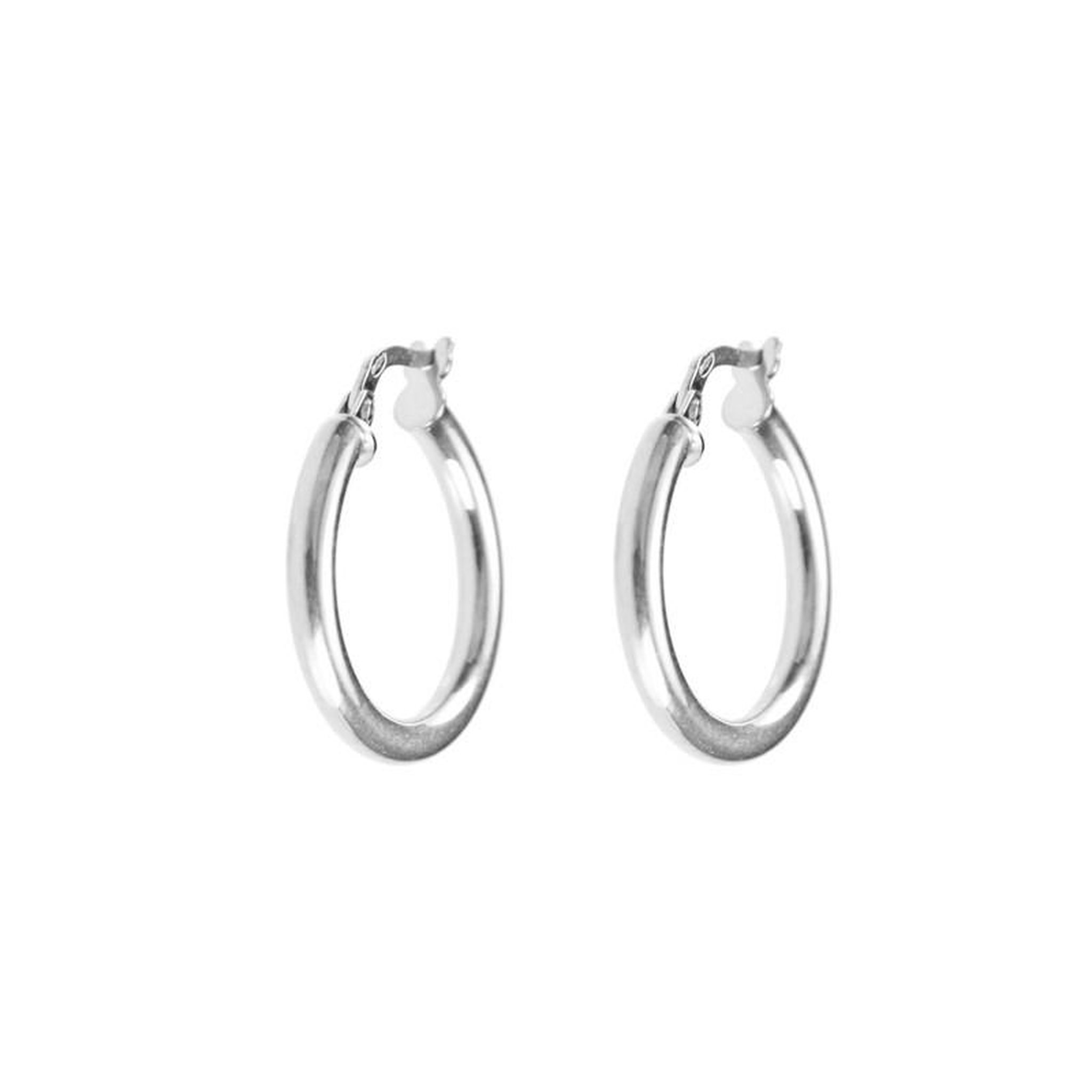 L'ATELIER D'AZUR Boucles d'Oreilles Créoles Or Blanc - Femme