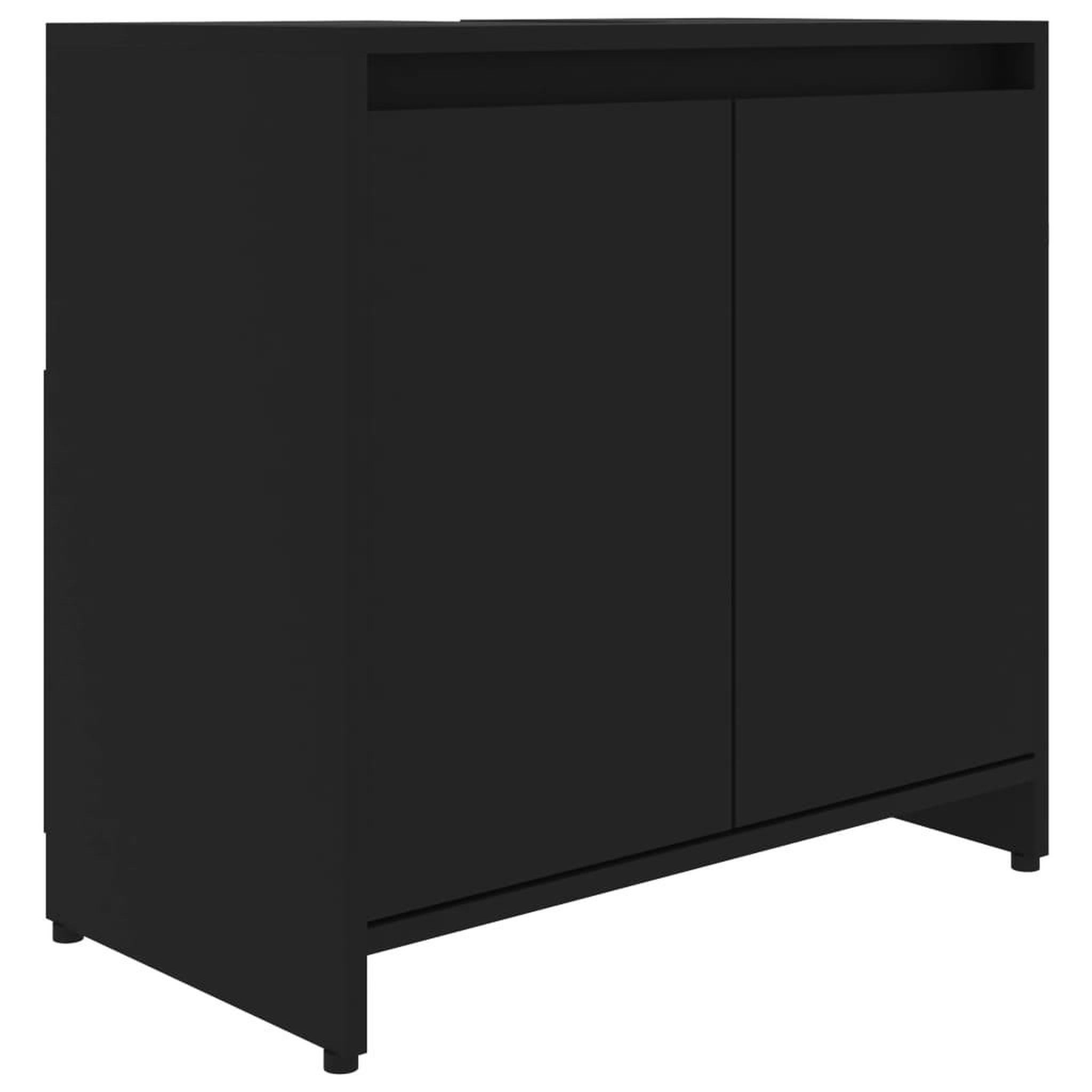 Voir la diapositive 2 : VIDAXL Armoire de salle de bain noir 60x33x61 cm Bois d'ingenierie