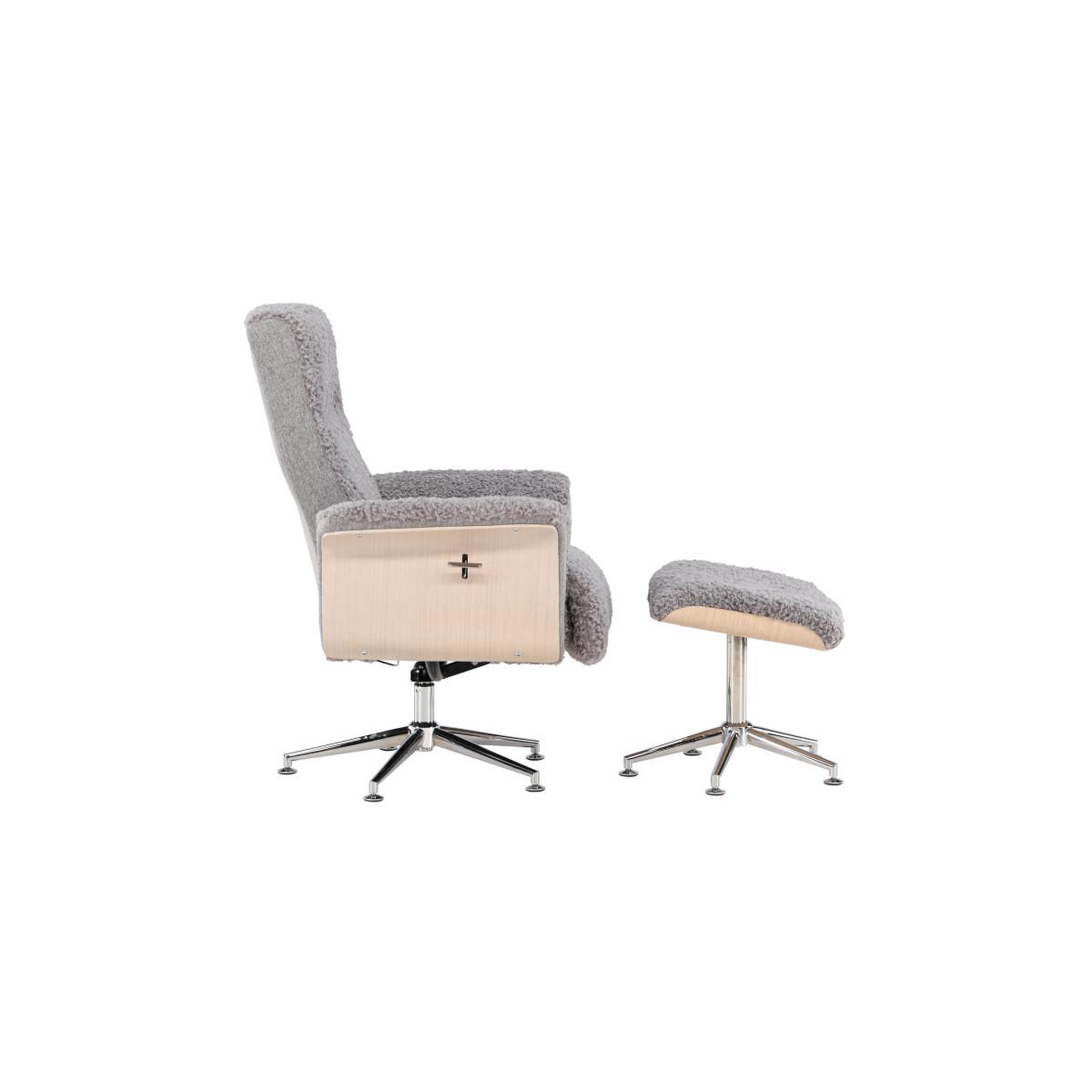 Voir la diapositive 3 : Paris Prix Fauteuil avec repose-pieds  hagon  112cm gris
