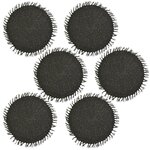 HABITABLE Lot de 6 sets de tables ronds en jute FILI - Diam. 38 cm - Noir