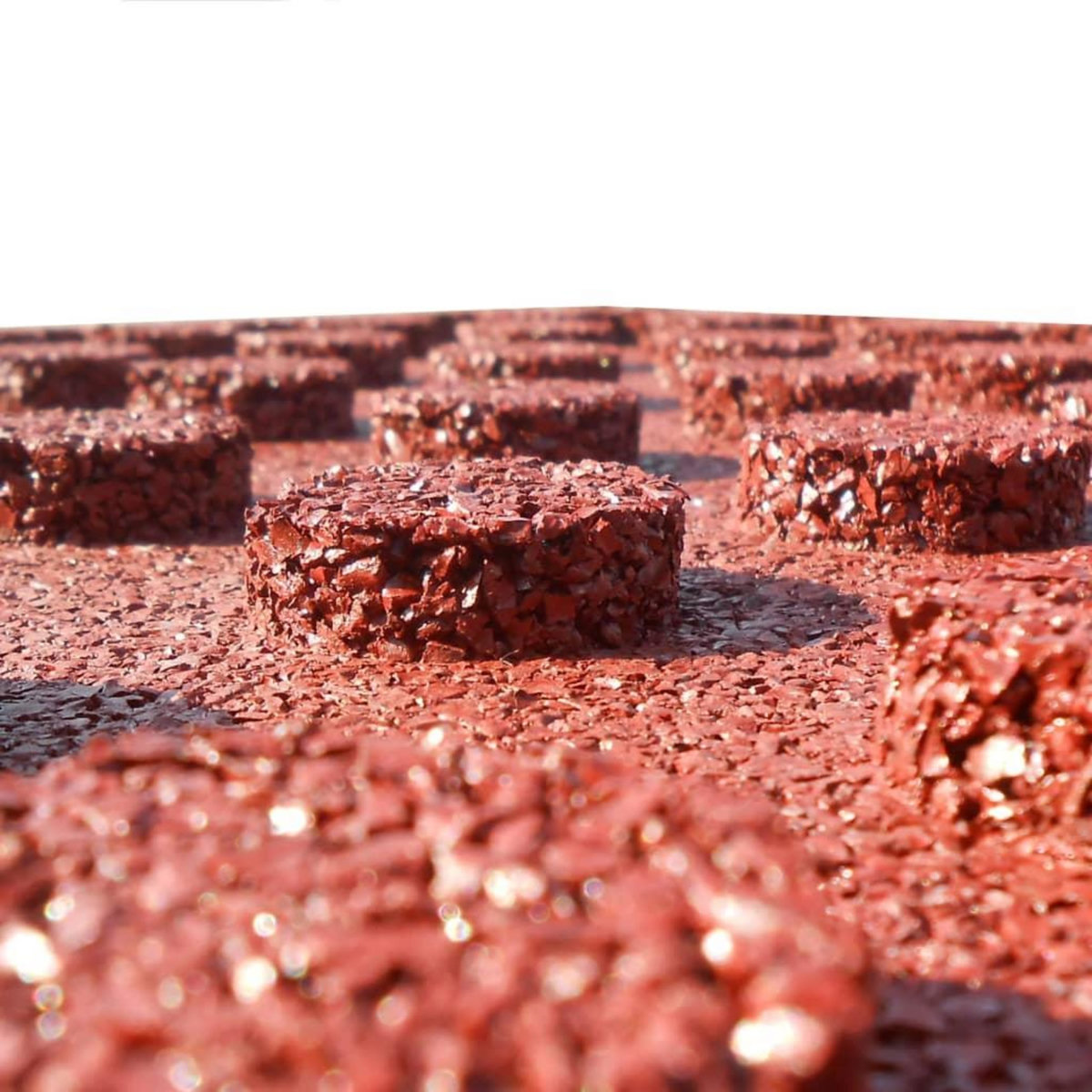 VIDAXL Carreaux de protection antichoc 18pc Caoutchouc 50x50x3cm Rouge