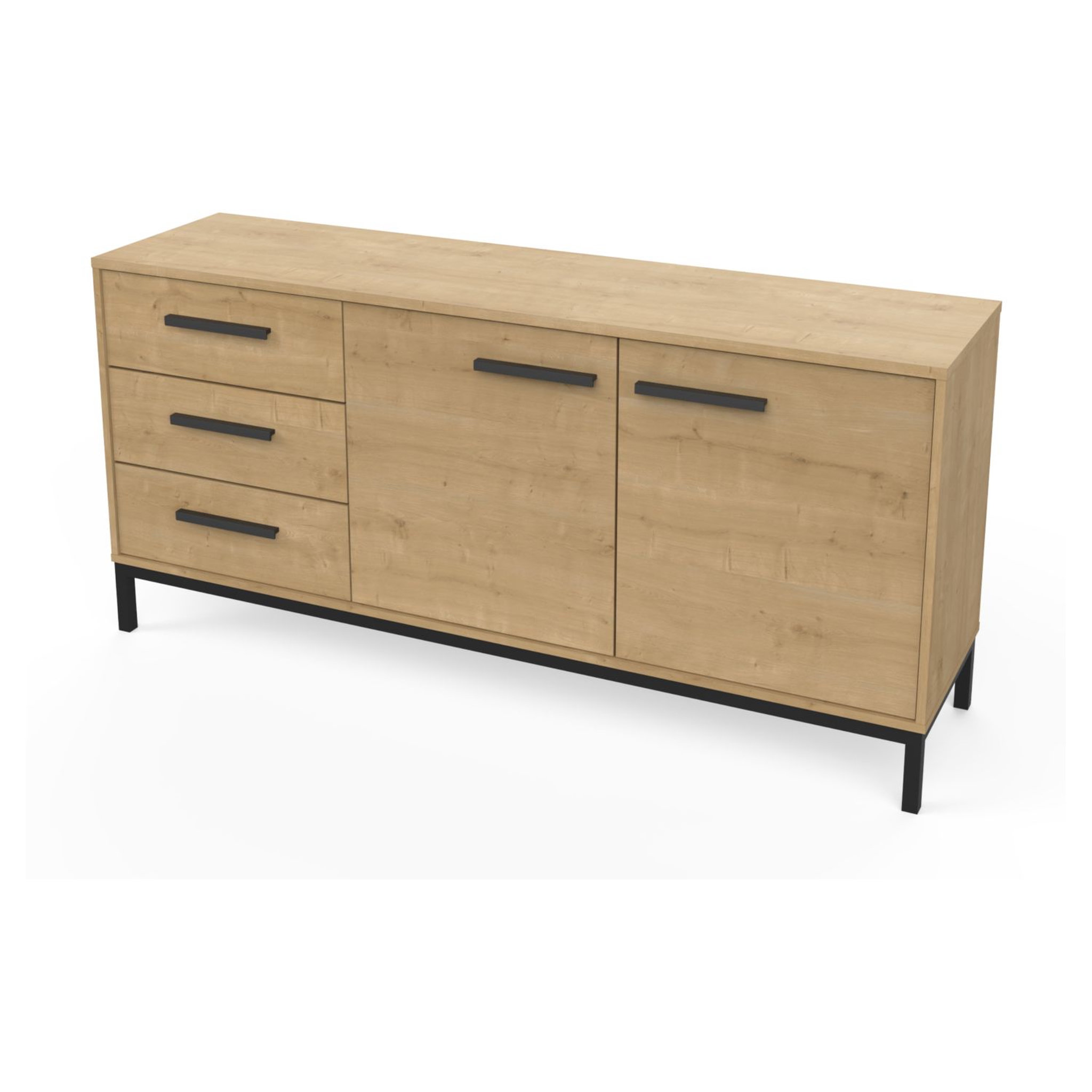 Voir la diapositive 3 : Enfilade 2 portes 3 tiroirs L152cm DAFT