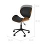 Voir la diapositive 4 : Rendez vous déco Chaise de bureau pivotante en cuir synthétique noir 79-91cm - Baudoin