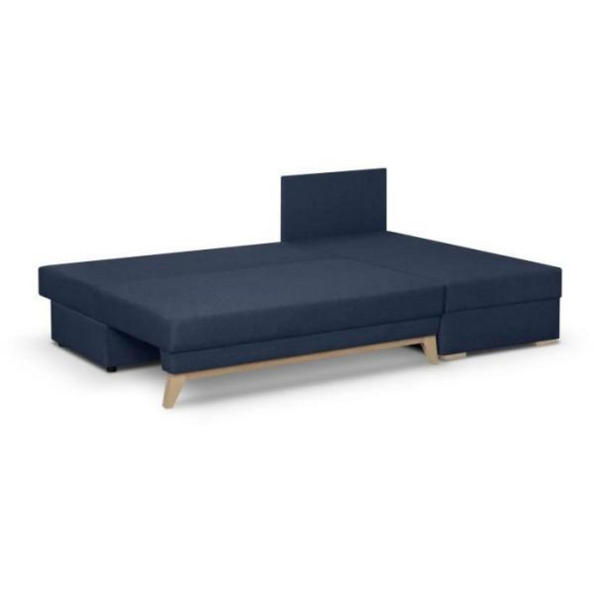 MARKET24 TEIJO Canapé d'angle convertible - Tissu bleu foncé - L 197 x P 91/132 x H 82 cm